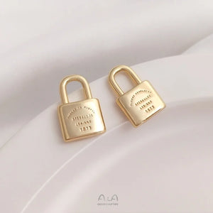 10Pcs 14K Copper Lock Charms Pendants for DIY Jewelry Making