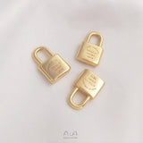 10Pcs 14K Copper Lock Charms Pendants for DIY Jewelry Making