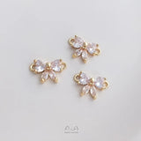 10Pcs 14K Copper Zircon Butterfly Charms Pendants DIY Jewelry Making
