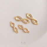 10Pcs 14K Copper Zircon Infinite Love Charms DIY Jewelry Making