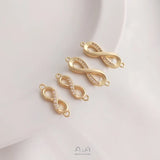 10Pcs 14K Copper Zircon Infinite Love Charms DIY Jewelry Making