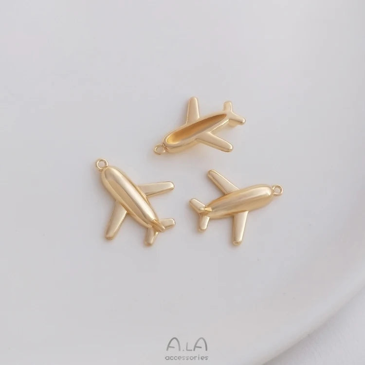 10Pcs 14K Copper Plane Charms Pendants DIY Jewelry Making Findings