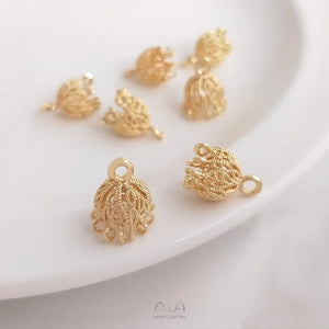 10Pcs 14K Copper Tassels Charms Pendants for DIY Jewelry Making