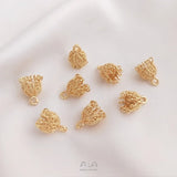 10Pcs 14K Copper Tassels Charms Pendants for DIY Jewelry Making