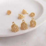 10Pcs 14K Copper Tassels Charms Pendants for DIY Jewelry Making