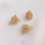 10Pcs 14K Copper Tassels Charms Pendants for DIY Jewelry Making