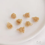 10Pcs 14K Copper Tassels Charms Pendants for DIY Jewelry Making