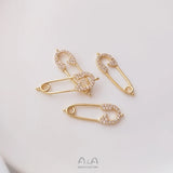 10Pcs 14K Copper Zircon Pin Charms Pendants DIY Jewelry Making
