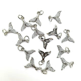 10Pcs/14k High Brass Metal Zircon Fishtail Charms Jewelry Making