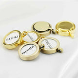 10Pcs 14mm Round Brass Bronze Photo Pendant Settings DIY Locket Charm