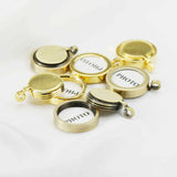 10Pcs 14mm Round Brass Bronze Photo Pendant Settings DIY Locket Charm