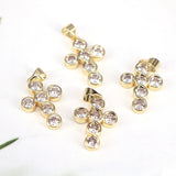 10Pcs Cubic Zirconia Cross Pendant Charm Jewelry