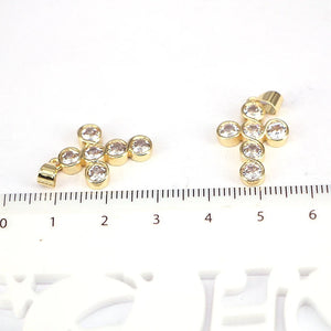 10Pcs Cubic Zirconia Cross Pendant Charm Jewelry