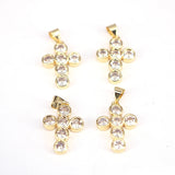 10Pcs Cubic Zirconia Cross Pendant Charm Jewelry