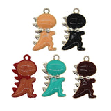 10Pcs 15*22mm Dinosaur Enamel Charms DIY Pendant Necklaces Keychains