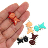 10Pcs 15*22mm Dinosaur Enamel Charms DIY Pendant Necklaces Keychains