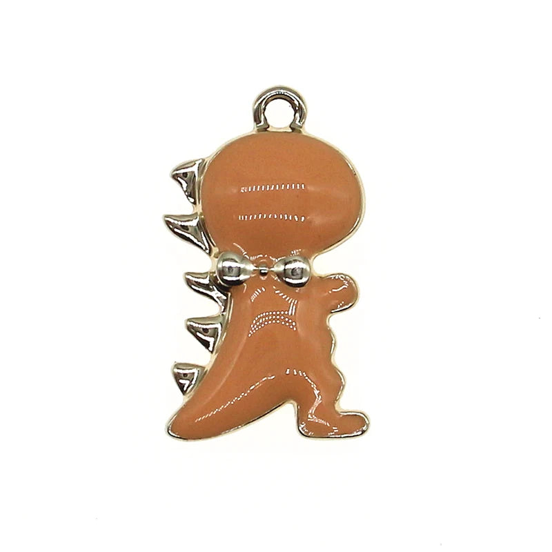 10Pcs 15*22mm Dinosaur Enamel Charms DIY Pendant Necklaces Keychains
