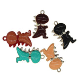 10Pcs 15*22mm Dinosaur Enamel Charms DIY Pendant Necklaces Keychains