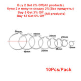 10Pcs 15-50mm Stainless Steel Earrings Hooks Base Ear Ring DIY Dangle Jewelry