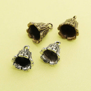 10Pcs 15MM Antiqued Silver Bronze Beads Cap DIY Alloy Beading Supplies
