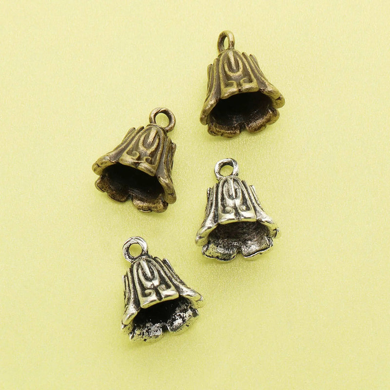 10Pcs 15MM Antiqued Silver Bronze Beads Cap DIY Alloy Beading Supplies
