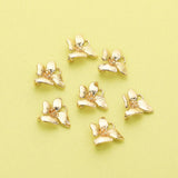10Pcs 15MM Brass Orchid Pendant Charm, DIY Flower Supplies