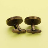 10Pcs 15MM Round Bezel Cuff Links Settings, Antiqued Bronze DIY Supplies