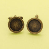 10Pcs 15MM Round Bezel Cuff Links Settings, Antiqued Bronze DIY Supplies