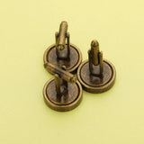 10Pcs 15MM Round Photo Cuff Links Settings Antique Bronze DIY Supplies
