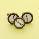 10Pcs 15MM Round Photo Cuff Links Settings Antique Bronze DIY Supplies