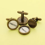 10Pcs 15MM Round Photo Cuff Links Settings Antique Bronze DIY Supplies