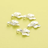 10Pcs 15MM Silver Orchid Pendant Charm DIY Flower Supplies