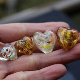 10Pcs 15mm 20mm Glass Heart Shape Beads Foiled Colorful Pieces Jewelry DIY