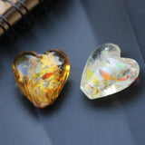 10Pcs 15mm 20mm Glass Heart Shape Beads Foiled Colorful Pieces Jewelry DIY