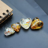 10Pcs 15mm 20mm Glass Heart Shape Beads Foiled Colorful Pieces Jewelry DIY