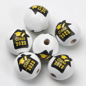 10Pcs 15mm Wooden Graduation Beads DIY Crafts Decoration Accessories