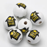 10Pcs 15mm Wooden Graduation Beads DIY Crafts Decoration Accessories