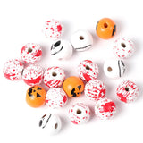 10Pcs 15mm Halloween Wooden Beads for Jewelry Making DIY Craft