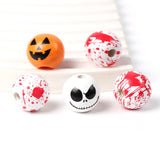 10Pcs 15mm Halloween Wooden Beads for Jewelry Making DIY Craft