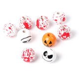 10Pcs 15mm Halloween Wooden Beads for Jewelry Making DIY Craft
