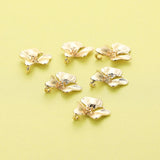 10Pcs Plated Brass Orchid Pendant Charm, Flower Jewelry Making Supplies