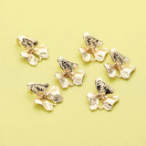 10Pcs Plated Brass Orchid Pendant Charm, Flower Jewelry Making Supplies