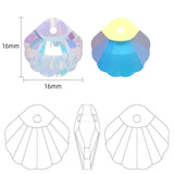 10Pcs 16mm Crystal Shell Pendant Heart Glass Bead Rhinestone Gems DIY Jewelry
