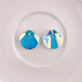 10Pcs 16mm Crystal Shell Pendant Heart Glass Bead Rhinestone Gems DIY Jewelry