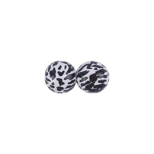 10Pcs 16mm Leopard Print Wooden Beads for Baby Pacifier Chain Tooth Glu