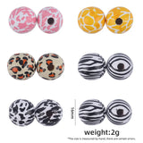 10Pcs 16mm Leopard Print Wooden Beads for Baby Pacifier Chain Tooth Glu