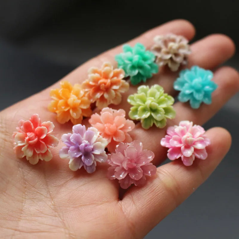 10Pcs 17mm Multi-Color Coral Sunflower Beads DIY Jewelry Making