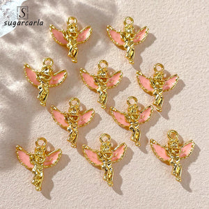 10Pcs Enamel Glazed Cupid Charms - Angel Charm DIY Earrings Pendants