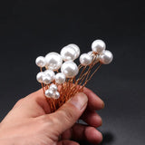 Pearls Hair Combs Bridal Headdress Wedding Hair Sticks Jewelry Set