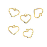 10Pcs Metal Alloy Charms Geometric Hollow Heart Pendants DIY Jewelry Making